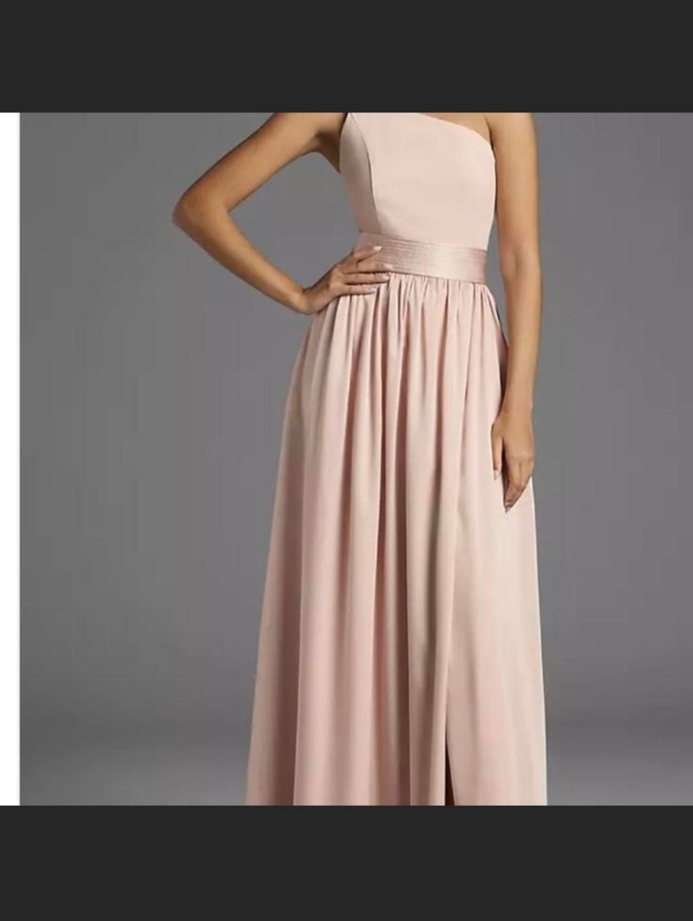 WHITE by Vera Wang One-Shoulder Gown Blush Size 2